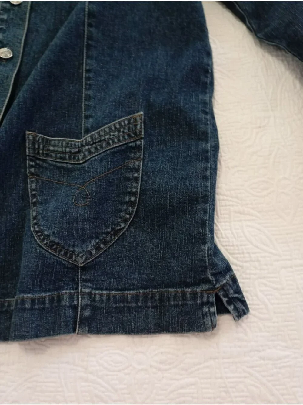 Ulla Popken Womens Denim Jacket Stand Collar Relaxed Fit Siz 12/14 Casual Style